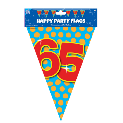Flagline 65 ans colorée 10m