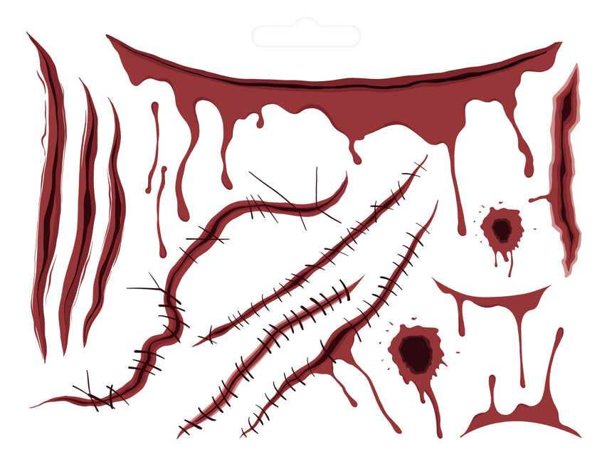 Halloween Faux Tatouages Blessures 13pcs
