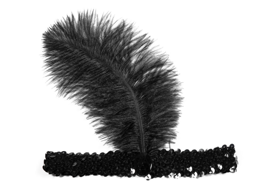 Bandeau Charleston noir avec plume