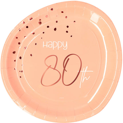 Assiettes 80 Years Rose Gold 23cm 8pcs