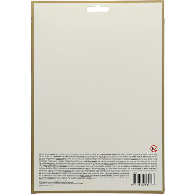 Guirlandes Happy Birthday avec pompons Golden Dusk 4m