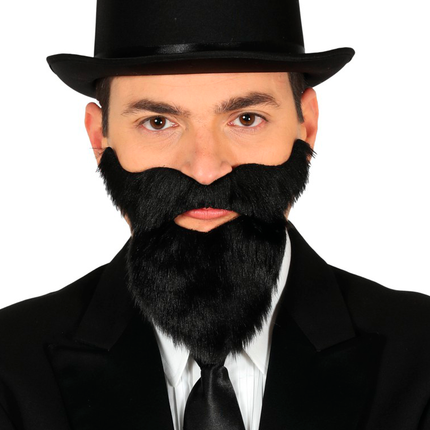 Barbe et moustache noires