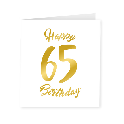 Carte 65 ans Or Blanc 15cm