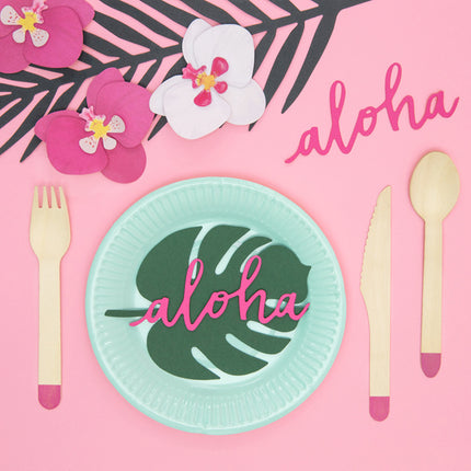 Hawaii Décoration de table Feuille de palmier 14.5cm 6pcs
