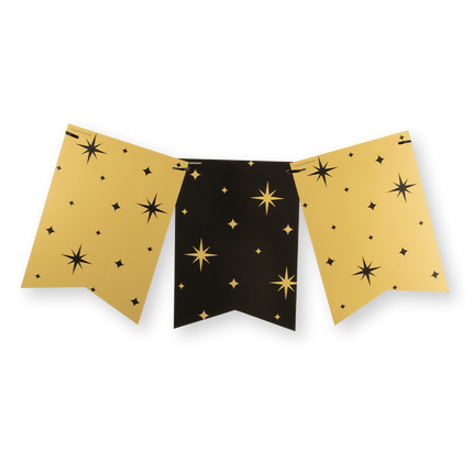 Guirlande noire dorée étoiles 6m
