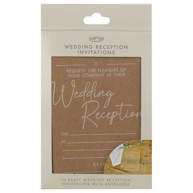 Invitations de mariage marron 10pcs