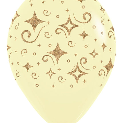 Ballons Golden Diamonds Glitter Ink Mix 30cm 25pcs