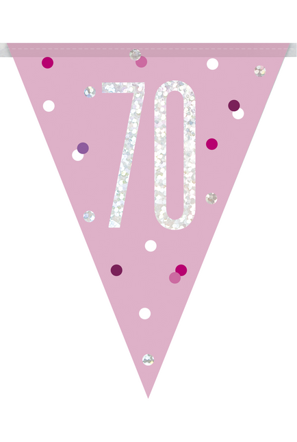 Guirlandes 70 ans rose 2.74m