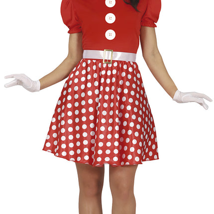 Costume de Minnie Mouse Rouge Blanc Dames
