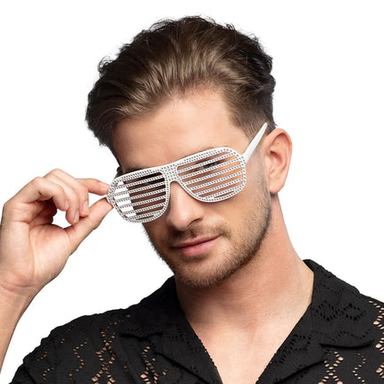 Lunettes blanches rayées