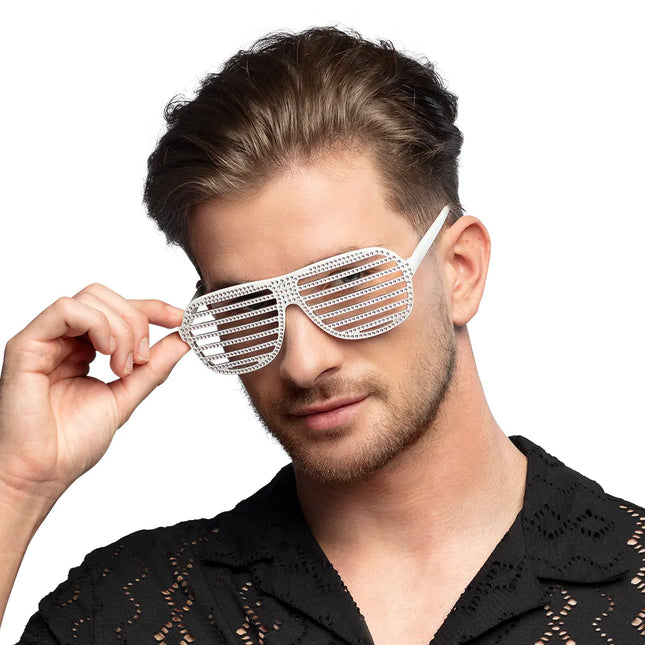 Lunettes blanches rayées