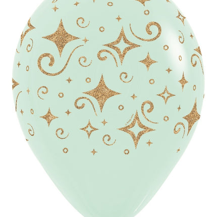 Ballons Golden Diamonds Glitter Ink Mix 30cm 25pcs