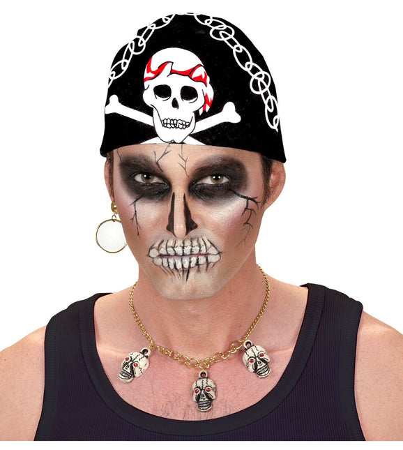 Bandana pirate noir et blanc