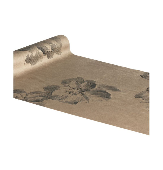 Chemin de table floral marron 3m