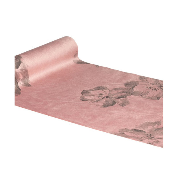 Chemin de table floral rose 3m
