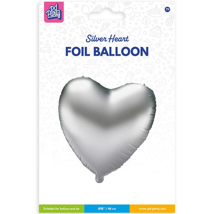 Ballon de baudruche - Coeur argenté