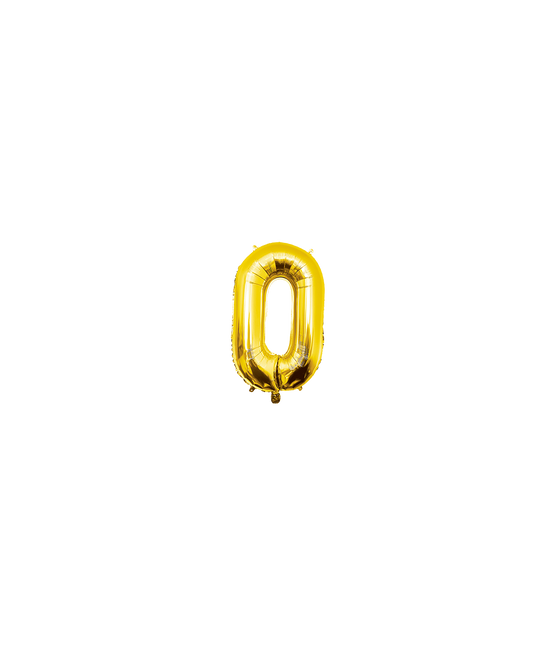 Ballon de baudruche 40cm, numéro 0 doré
