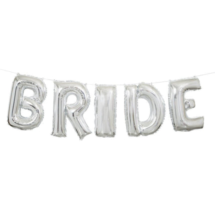 Folie Ballon Bride Zilver Leeg 2,74m van Unique koop je bij Partywinkel