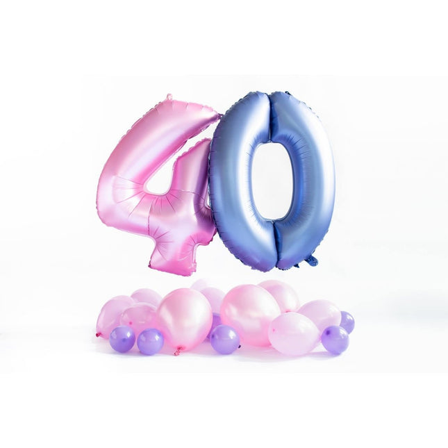 Folie Ballon Cijfer 0 Mat Blauw XL 86cm leeg van Folat koop je bij Partywinkel