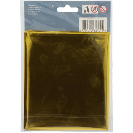 Folie Ballon Cijfer 1 Goud Metallic XL 86cm leeg van Folat koop je bij Partywinkel