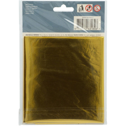 Folie Ballon Cijfer 4 Goud Metallic XL 86cm leeg van Folat koop je bij Partywinkel