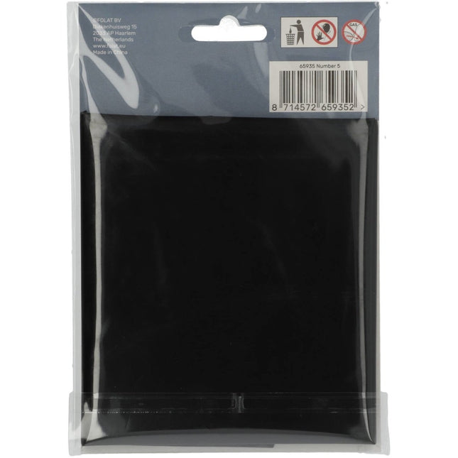 Folie Ballon Cijfer 5 Mat Zwart XL 86cm leeg van Folat koop je bij Partywinkel