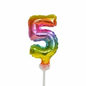 Folie Ballon Cijfer 5 Regenboog 13cm leeg van WeFiesta koop je bij Partywinkel