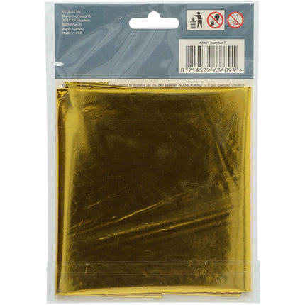 Folie Ballon Cijfer 9 Goud Metallic XL 86cm leeg van Folat koop je bij Partywinkel