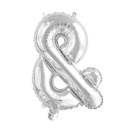Folie Ballon En - Teken & Zilver 41cm met Rietje van WeFiesta koop je bij Partywinkel