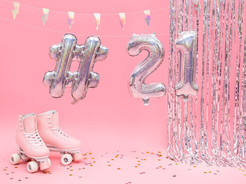 Folie Ballon Hashtag  Holografisch 35cm van Partydeco koop je bij Partywinkel