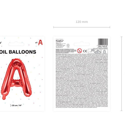 Folie Ballon Letter A Rood Leeg 35cm van Partydeco koop je bij Partywinkel