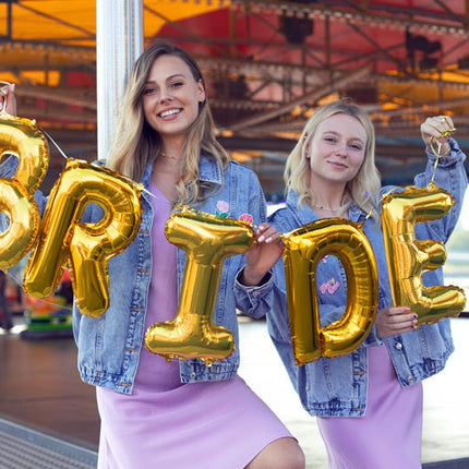 Folie Ballon Letter B Goud Leeg 35cm van Partydeco koop je bij Partywinkel