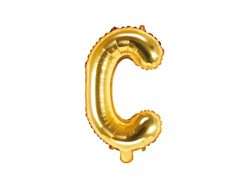 Folie Ballon Letter C Goud Leeg 35cm van Partydeco koop je bij Partywinkel