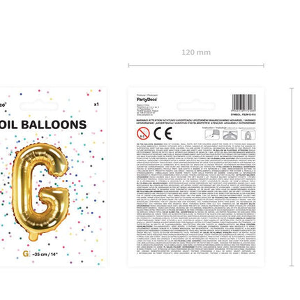 Folie Ballon Letter G Goud Leeg 35cm van Partydeco koop je bij Partywinkel