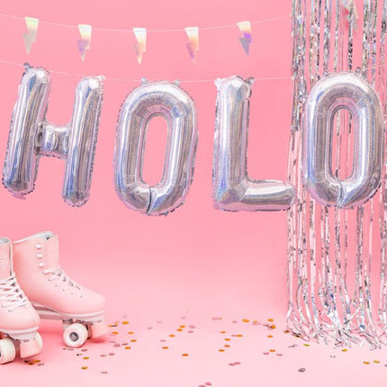 Folie Ballon Letter H Holografisch Leeg 35cm van Partydeco koop je bij Partywinkel