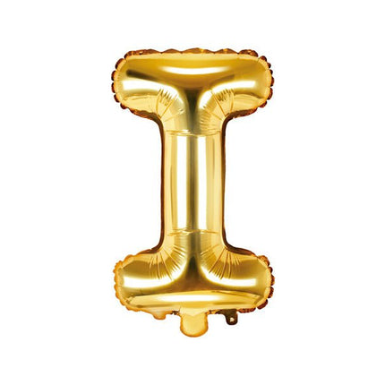 Folie Ballon Letter I Goud Leeg 35cm van Partydeco koop je bij Partywinkel