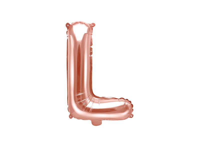 Folie Ballon Letter L Rose Goud Leeg 35cm van Partydeco koop je bij Partywinkel