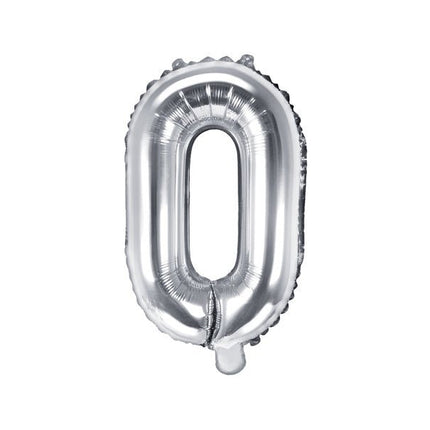 Folie Ballon Letter O Zilver Leeg 35cm van Partydeco koop je bij Partywinkel