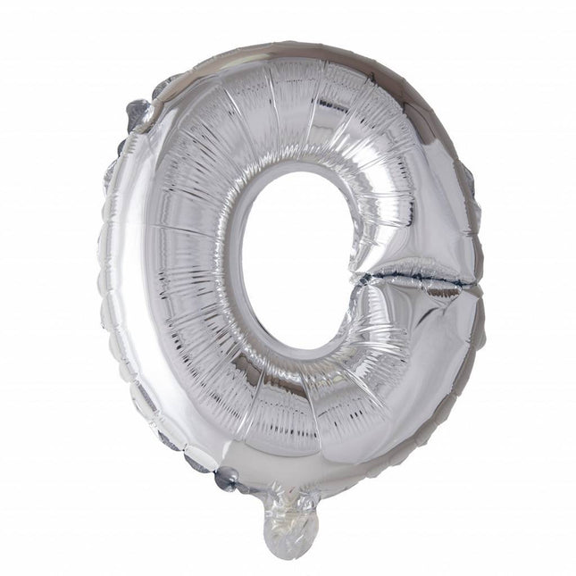 Folie Ballon Letter O Zilver XL 102cm leeg van WeFiesta koop je bij Partywinkel