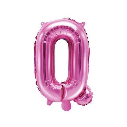 Folie Ballon Letter Q Roze Leeg 35cm van Partydeco koop je bij Partywinkel