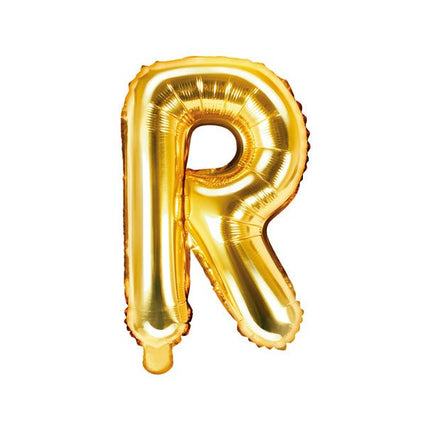 Folie Ballon Letter R Goud Leeg 35cm van Partydeco koop je bij Partywinkel