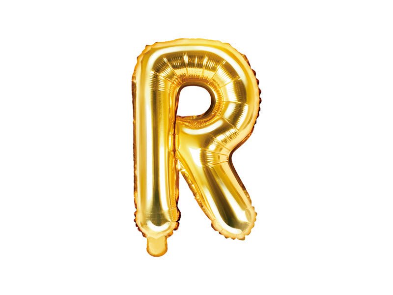 Folie Ballon Letter R Goud Leeg 35cm van Partydeco koop je bij Partywinkel