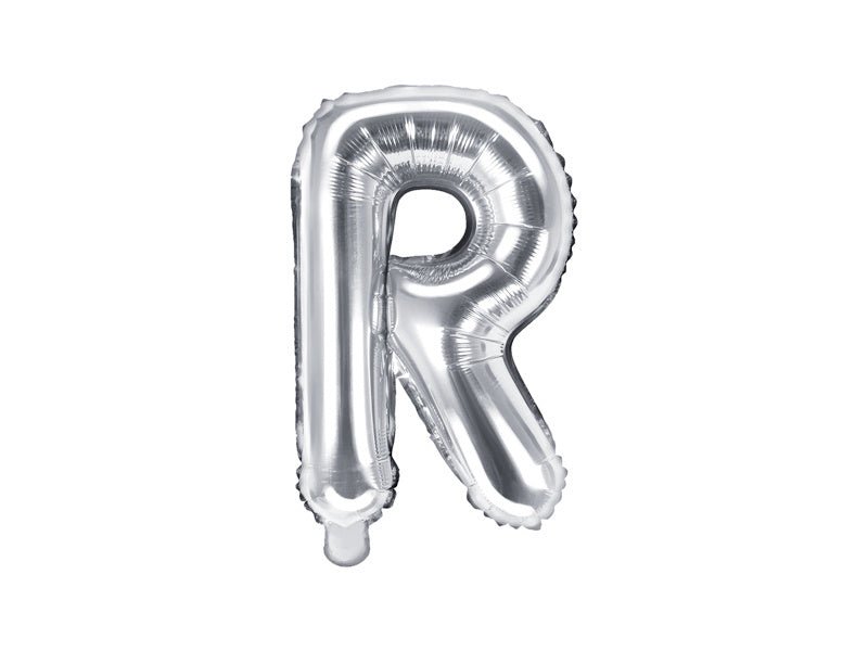 Folie Ballon Letter R Zilver Leeg 35cm van Partydeco koop je bij Partywinkel