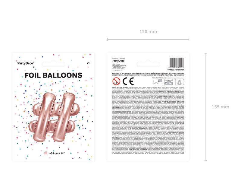 Folie Ballon Letter  Rose Goud Leeg 35cm van Partydeco koop je bij Partywinkel