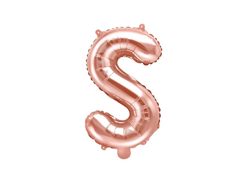 Folie Ballon Letter S Rose Goud Leeg 35cm van Partydeco koop je bij Partywinkel