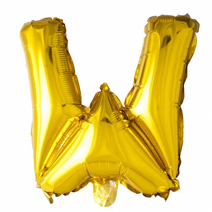 Folie Ballon Letter W Goud XL 102cm leeg van WeFiesta koop je bij Partywinkel