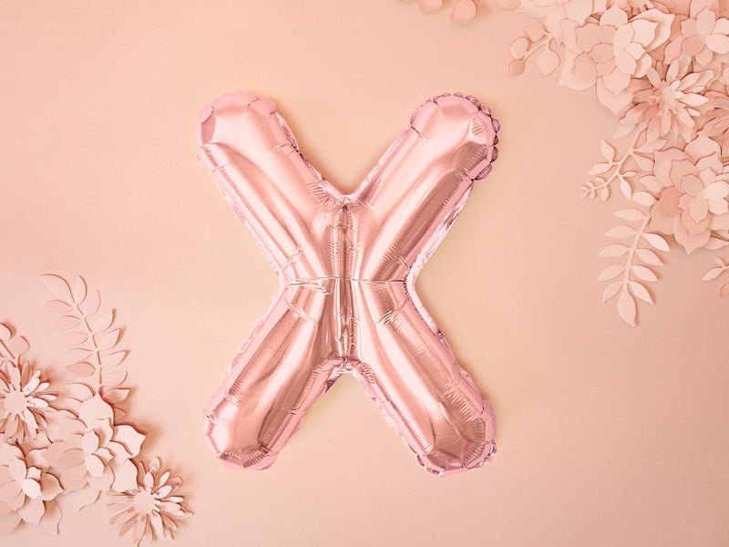 Folie Ballon Letter X Rose Goud Leeg 35cm van Partydeco koop je bij Partywinkel