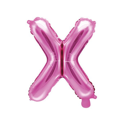 Folie Ballon Letter X Roze Leeg 35cm van Partydeco koop je bij Partywinkel