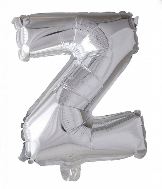 Folie Ballon Letter Z Zilver XL 102cm leeg van WeFiesta koop je bij Partywinkel