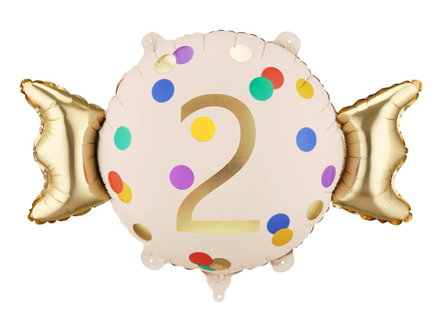 Folie Ballon Snoep 2 Jaar 61cm Leeg van Partydeco koop je bij Partywinkel